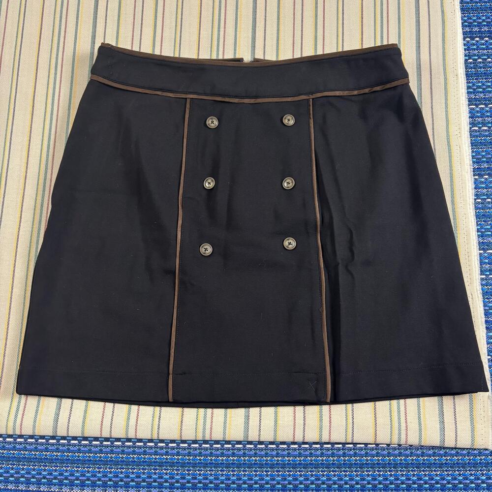 Simply Noelle Skirt Womens Large Black Knit Double Button Trim Pencil Mini NEW